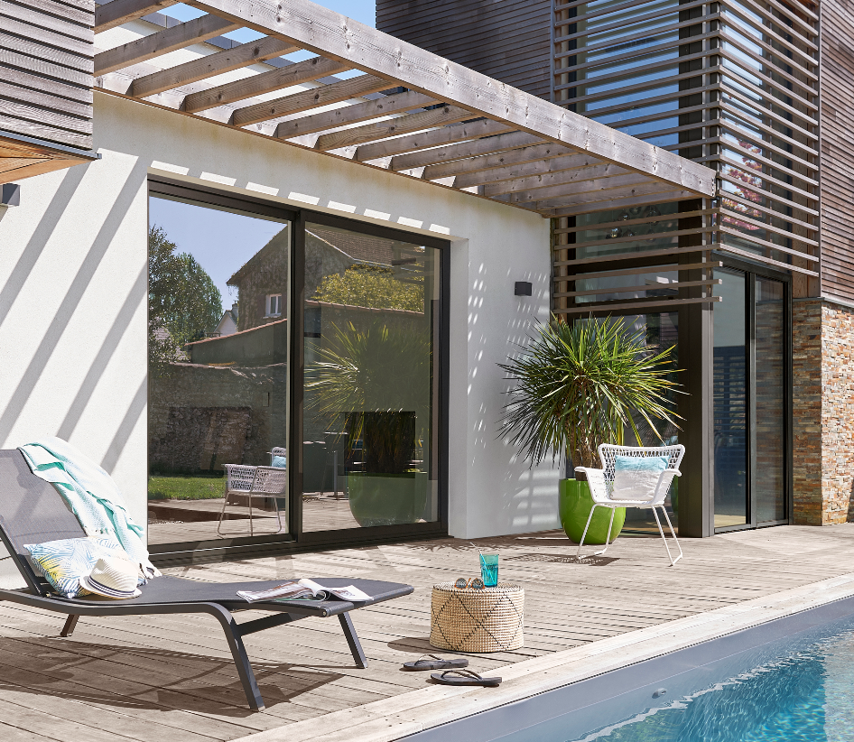 baie coulissante équipées d'un double vitrage